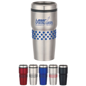Stainless Tumbler with Dotted Rubber Grip - 16 oz