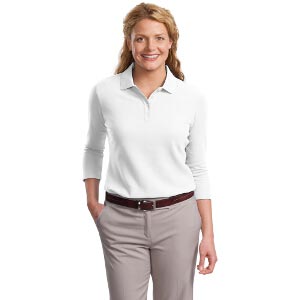 Ladies EZCotton Pique 3/4 Sleeve Sport Shirt
