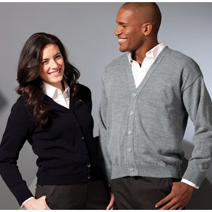 Tuff-Pil® Plus V-Neck Long Sleeve Cardigan Sweater