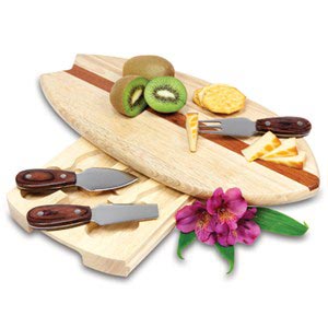 Surfboard Cutting Board & Cheese Tools