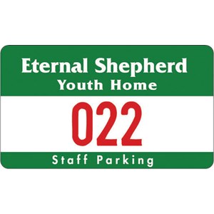 Numbered Outside Parking Permit - 2 3/4" x 4 3/4"