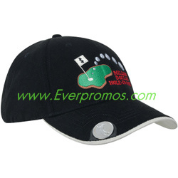 Brushed Heavy Cotton Golf Hat with Magnetic Ball Marker