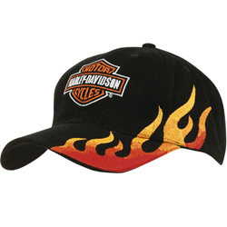 Brushed Heavy Cotton Hat with Flame Embroidery