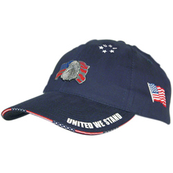 Brushed Cotton Hat with Woven Flag Sandwich Bill