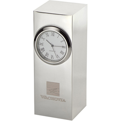 Radiance Silver Plated Column Clock