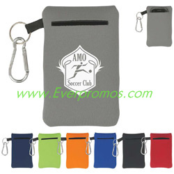 Neoprene Portable Electronics Case With Carabiner